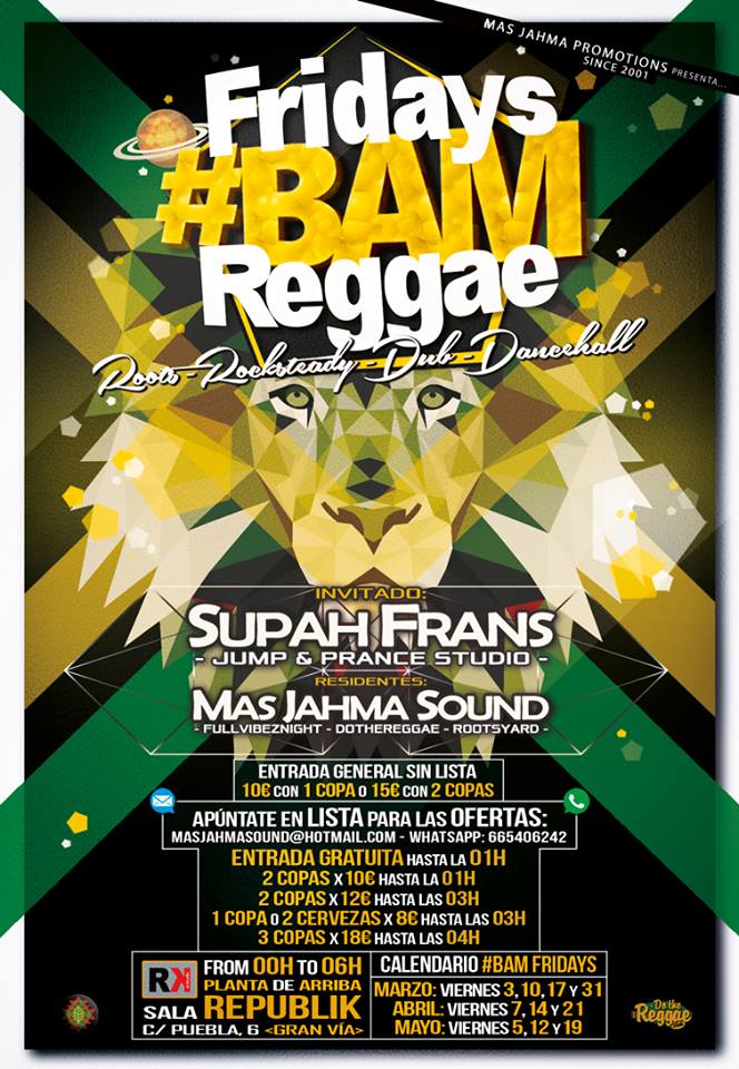 Supah Frans Reggae Dub selector liveshow - Madrid - Bam Fridays - Concierto - directo - session -